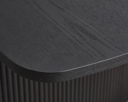 Louis Black Fluted Extending Dining Table