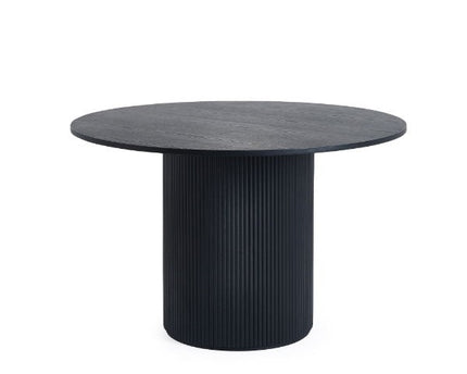 Louis Black Fluted Round Dining Table