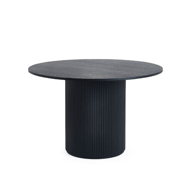 Louis Black Fluted Round Dining Table
