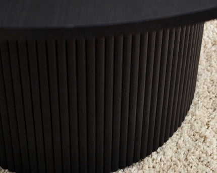 Louis Black Fluted Round Dining Table