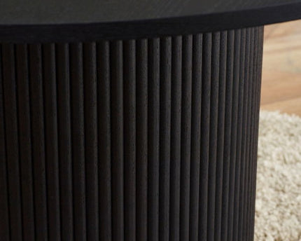 Louis Black Fluted Round Dining Table
