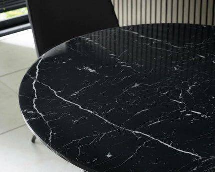 Luca Black Marble Round Dining Table - 80cm