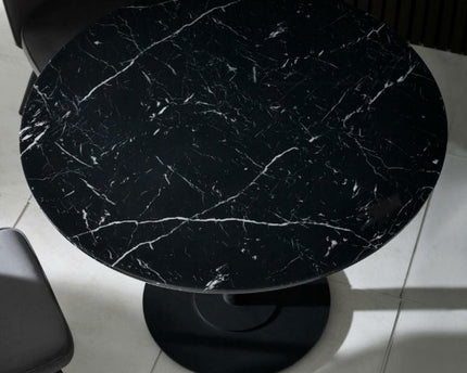 Luca Black Marble Round Dining Table - 80cm