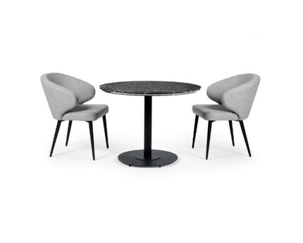 Luca Black Marble Round Dining Table - 80cm