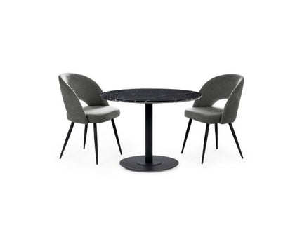 Luca Black Marble Round Dining Table - 80cm
