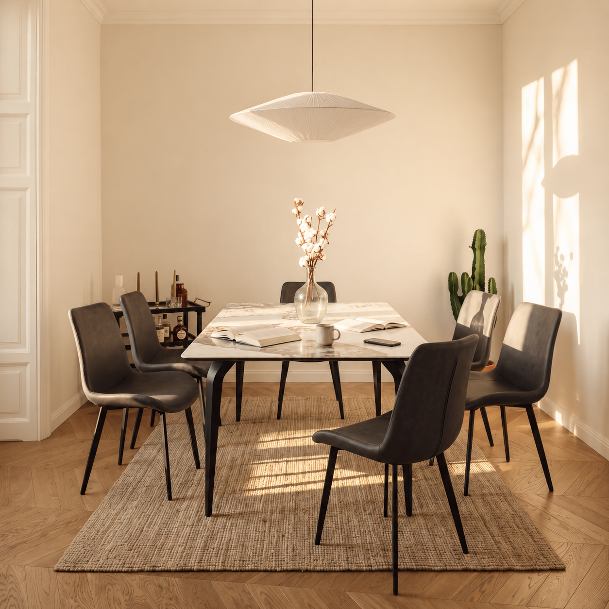 Pandora Dining table + 6 chairs
