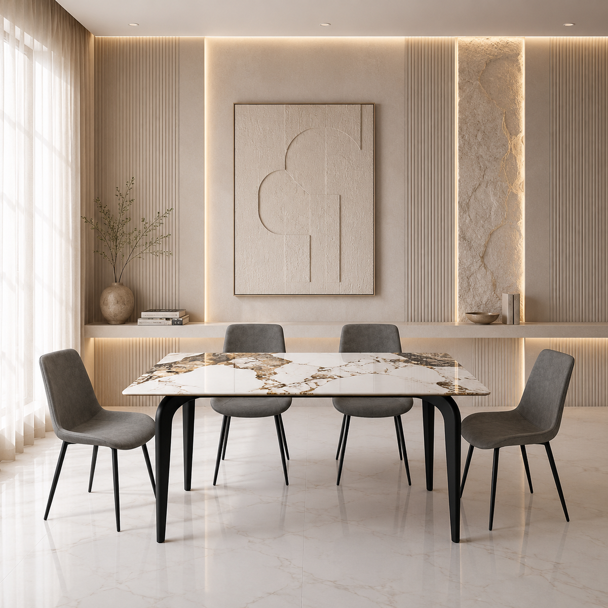 Pandora Dining table 1 + 4 chairs