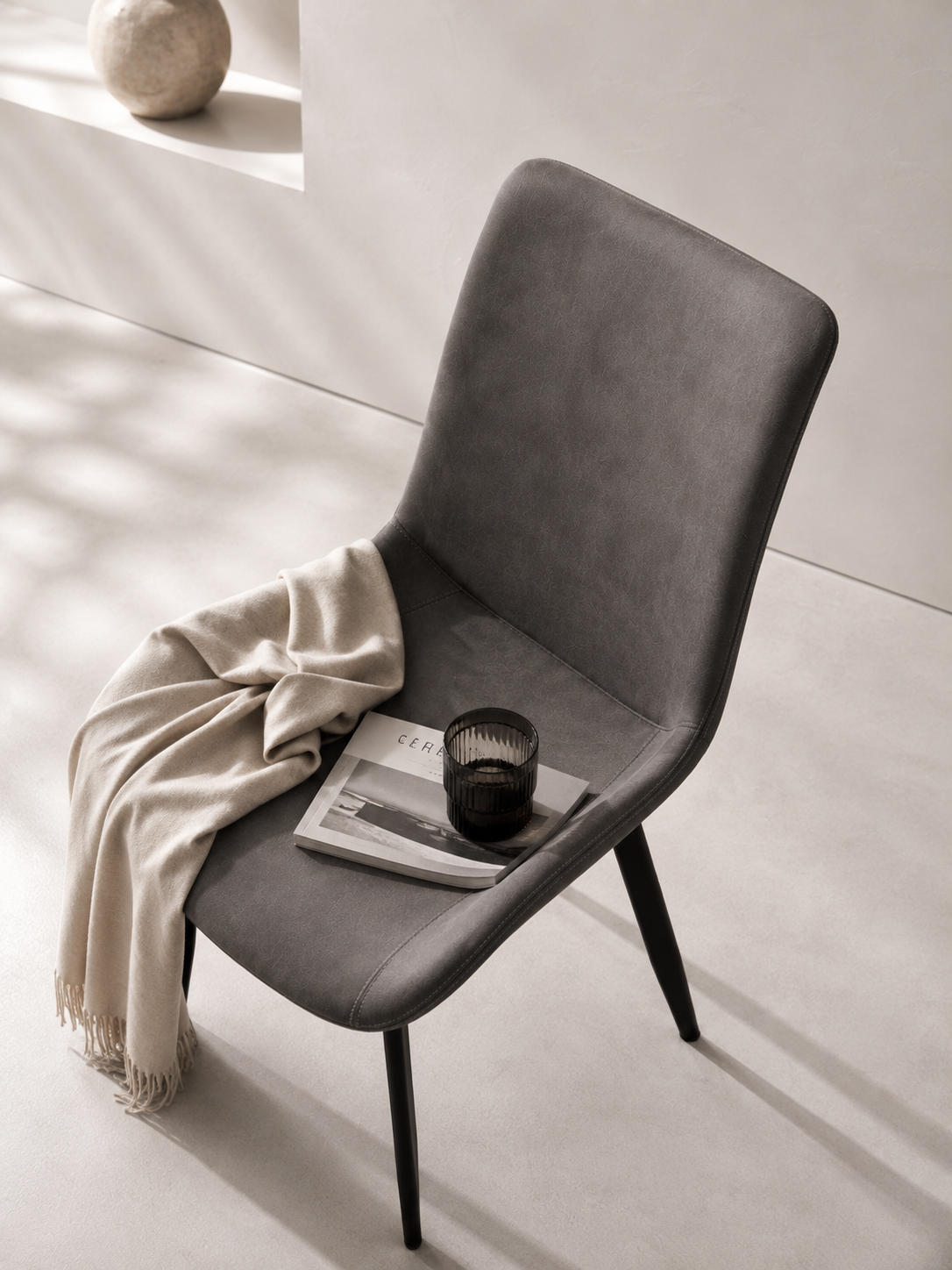 Grey suede Chair