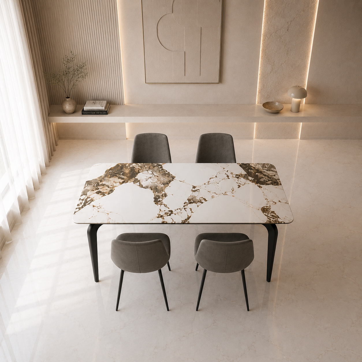 Pandora Dining table 1 + 4 chairs