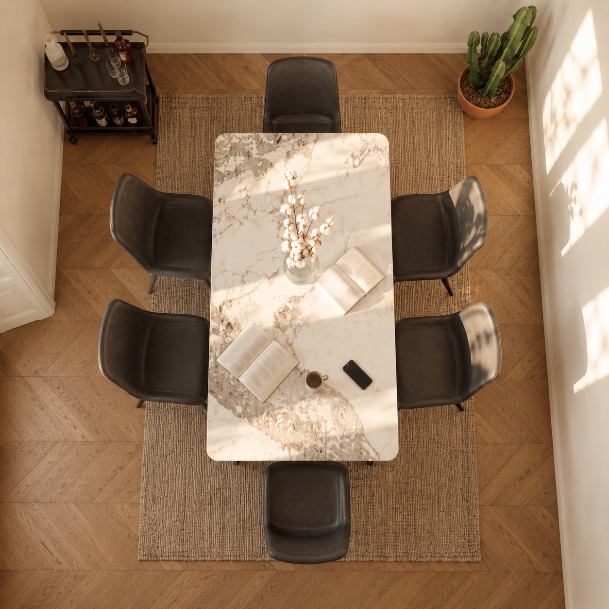 Pandora Dining table + 6 chairs
