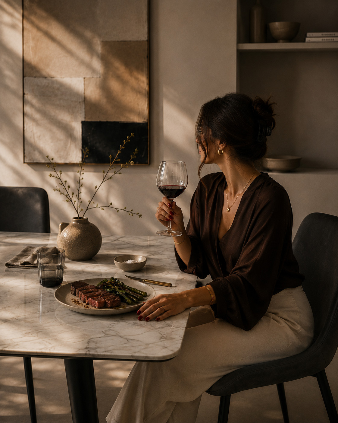 Marble Dining table  + 4 chairs