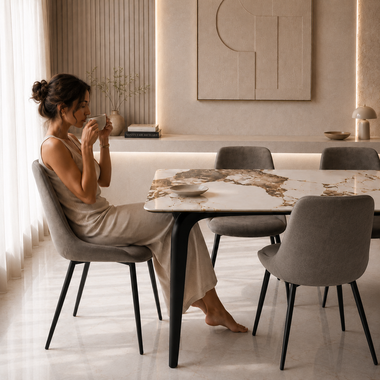 Pandora Dining table 1 + 4 chairs