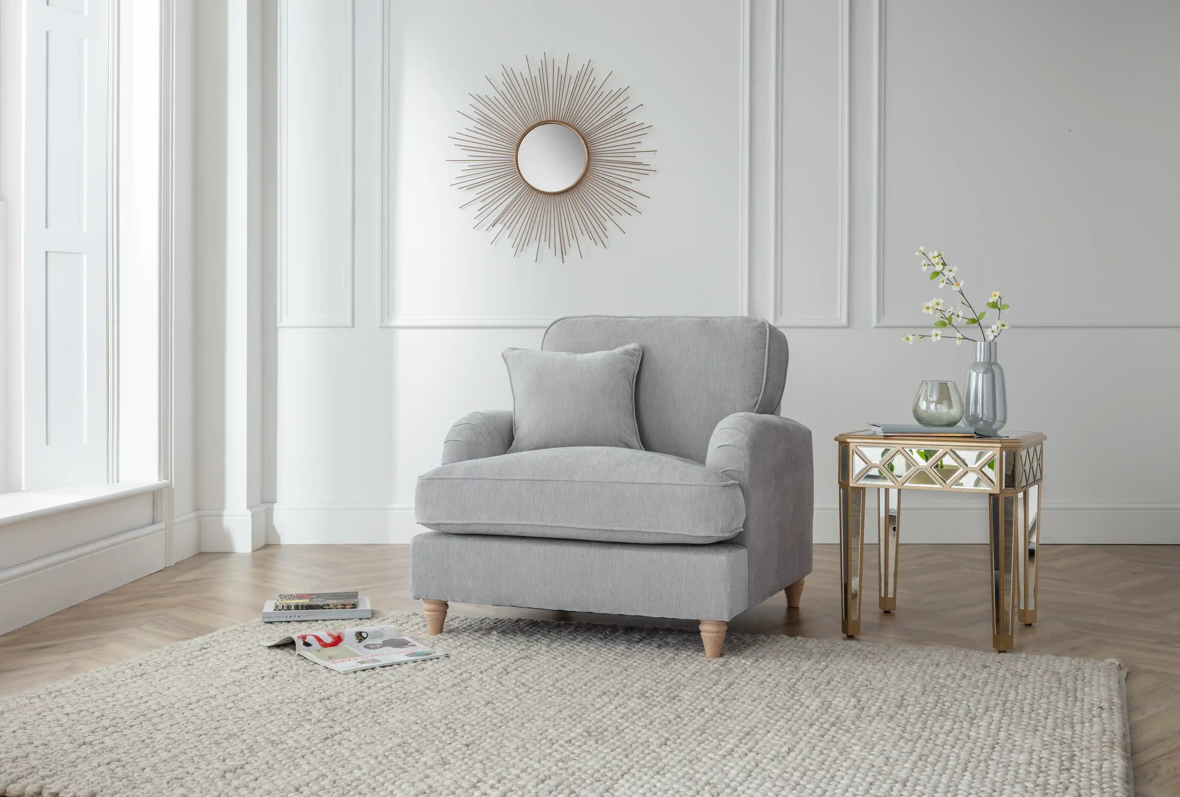 Model 01 – 01 Seater sofa – Teal Fabric Lounge Chair with Cushion | Modern Comfortable Accent Chair