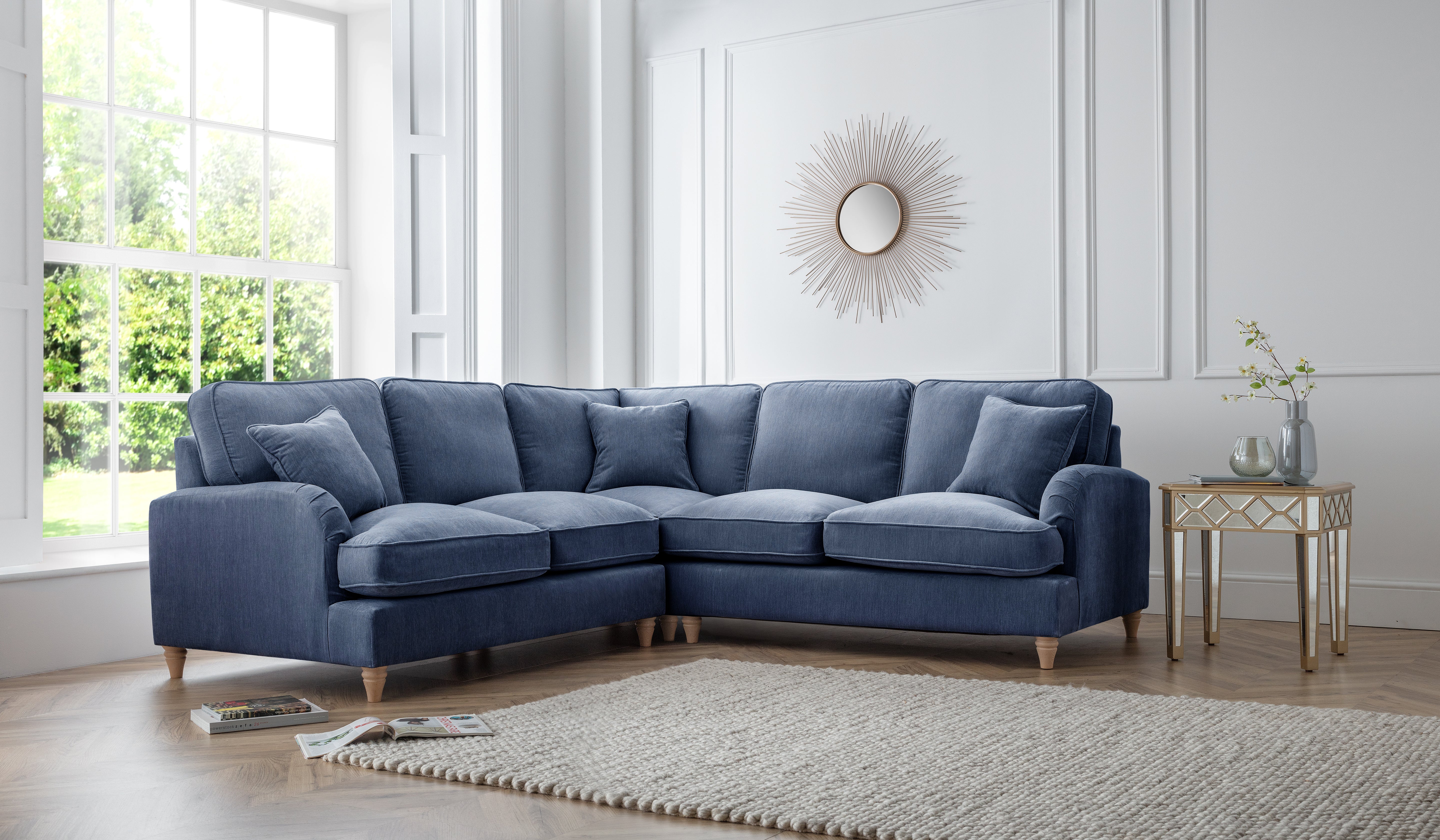 Model 01 – 4 Seater Sofa – Comfortable L-Shaped Sectional with Six Color Variations