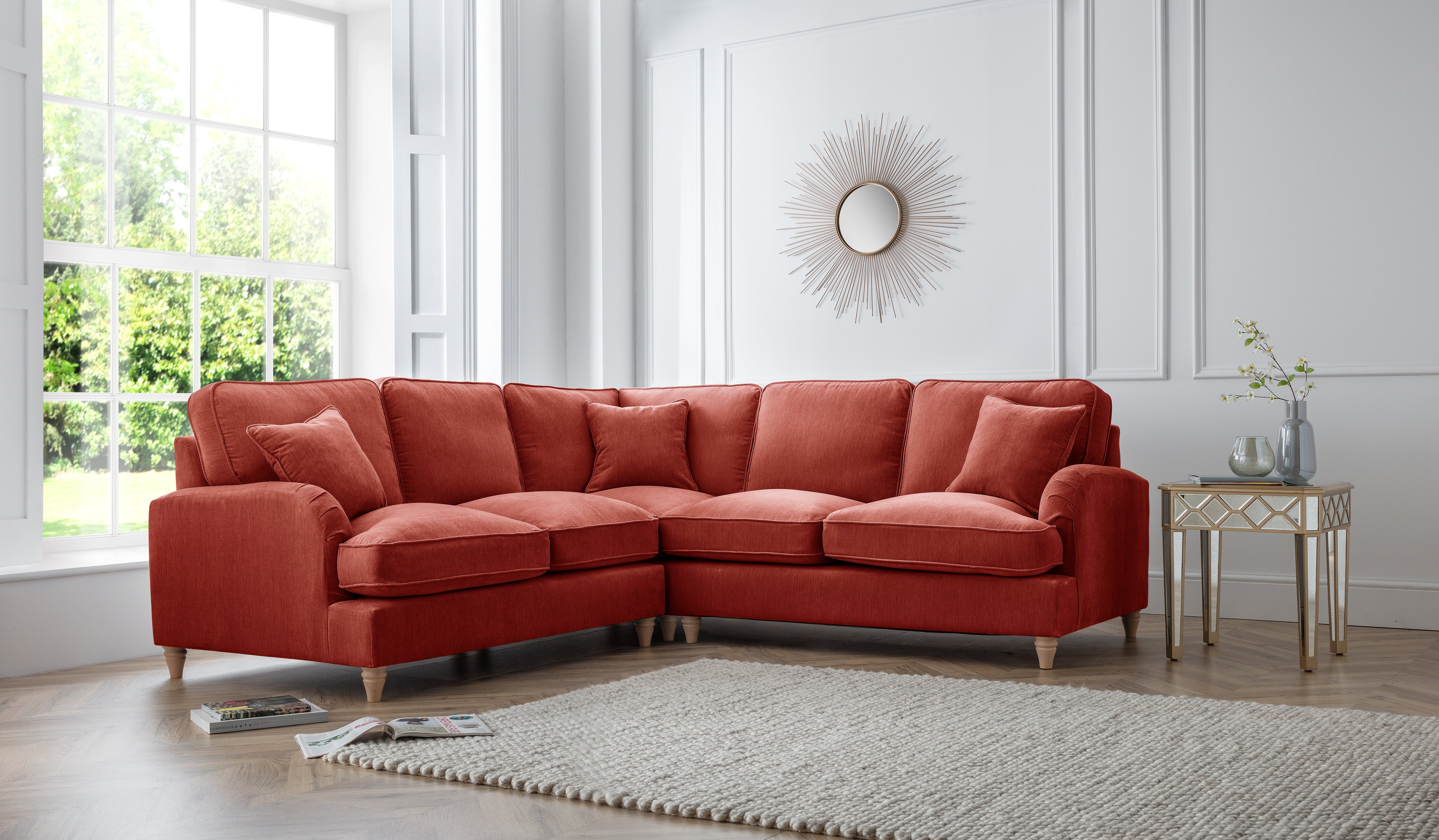 Model 01 – 4 Seater Sofa – Comfortable L-Shaped Sectional with Six Color Variations