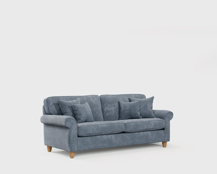 Model 33 - 2 Seater Sofa - Fabric Sofa with Rolled Arms & Scatter Cushions