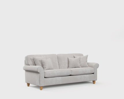 Model 33 - 2 Seater Sofa - Fabric Sofa with Rolled Arms & Scatter Cushions