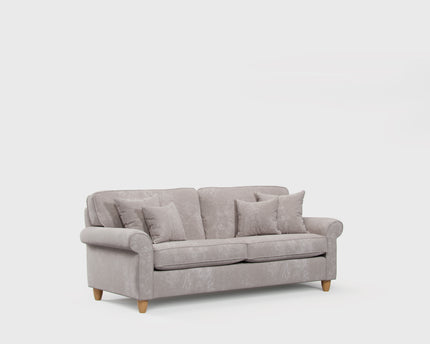 Model 33 - 2 Seater Sofa - Fabric Sofa with Rolled Arms & Scatter Cushions