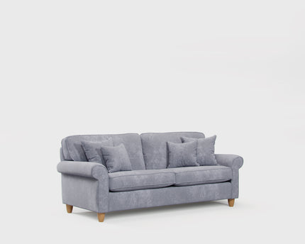 Model 33 - 2 Seater Sofa - Fabric Sofa with Rolled Arms & Scatter Cushions