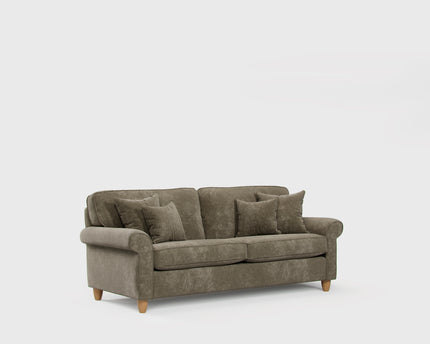 Model 33 - 2 Seater Sofa - Fabric Sofa with Rolled Arms & Scatter Cushions