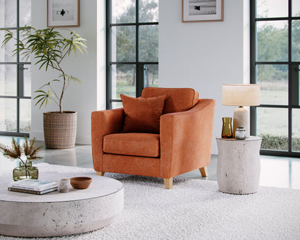 Model 35 - 1 Seater Sofa Comfortable Armchair – Modern Accent Chair with Wooden Legs