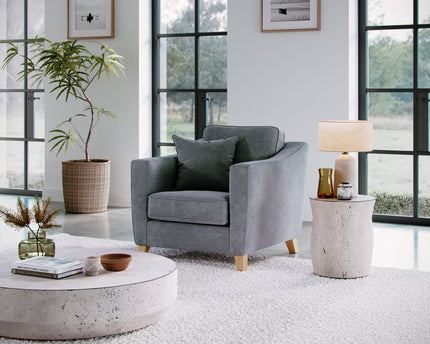 Model 35 - 1 Seater Sofa Comfortable Armchair – Modern Accent Chair with Wooden Legs