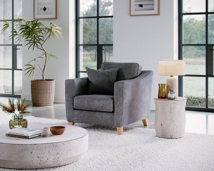 Model 35 - 1 Seater Sofa Comfortable Armchair – Modern Accent Chair with Wooden Legs