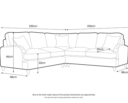 Model 01 – 4 Seater Sofa – Comfortable L-Shaped Sectional with Six Color Variations