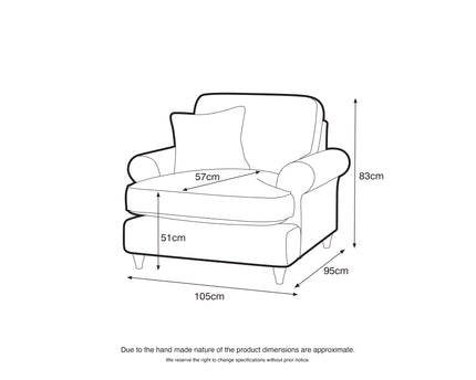 Model 02 – 1 Seater Sofa – Comfortable Single Seat Chair with Six Color Variations