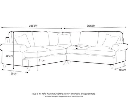 Model 02 4-Seater Sofa – Spacious L-Shaped Sectional with Six Color Variations