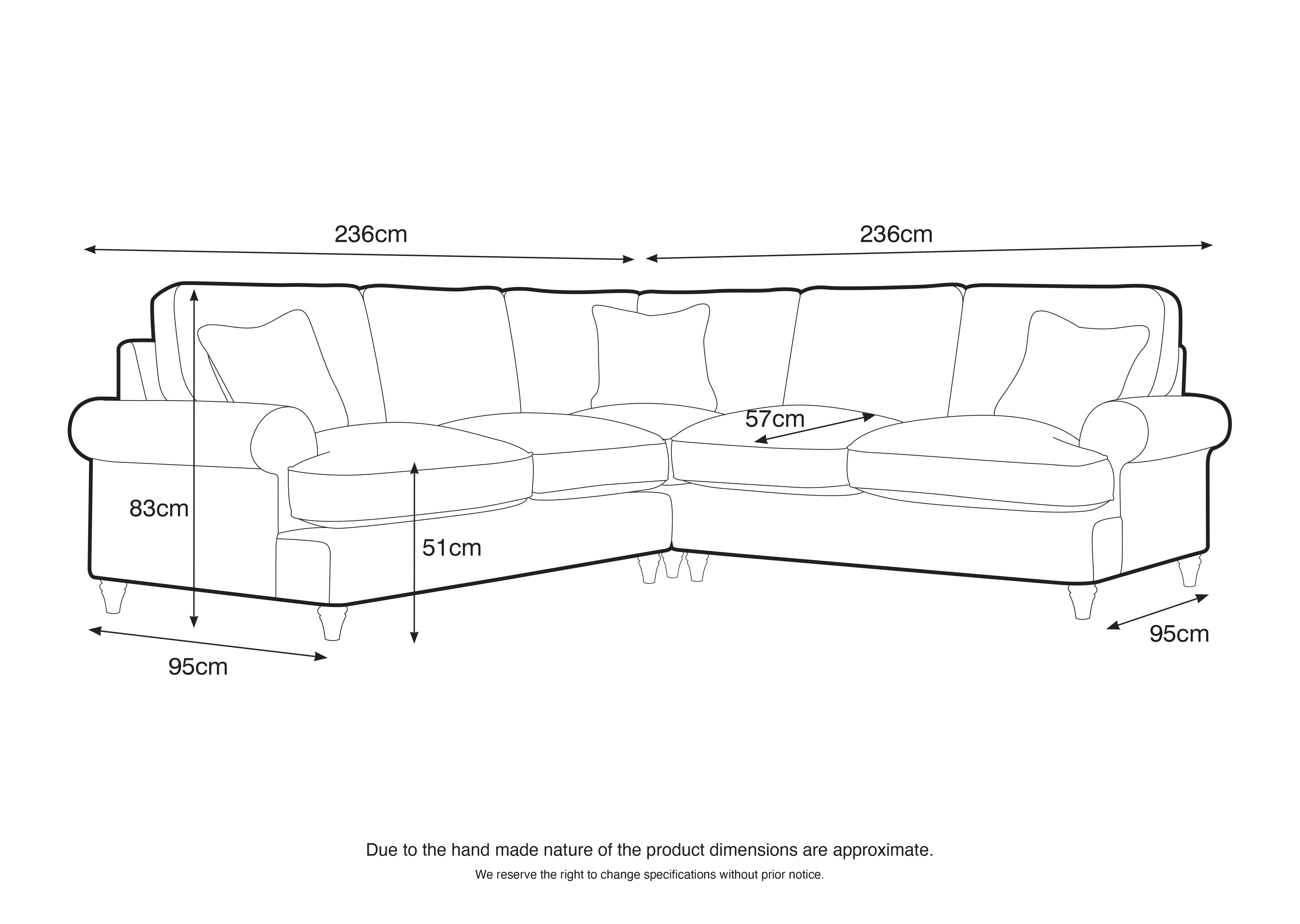Model 02 4-Seater Sofa – Spacious L-Shaped Sectional with Six Color Variations