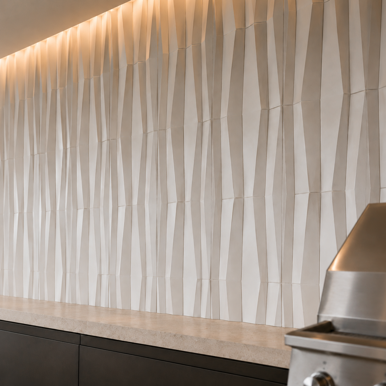 Wall panel wall tile corse off white color 120cm 60cm