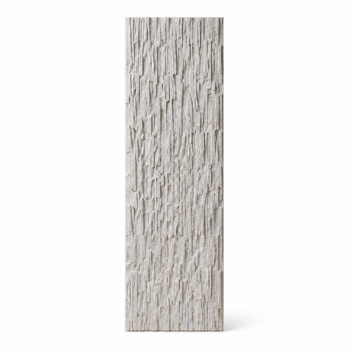 Wall panel stone textured PU wall panel in snow white color - 240cm x 60cm
