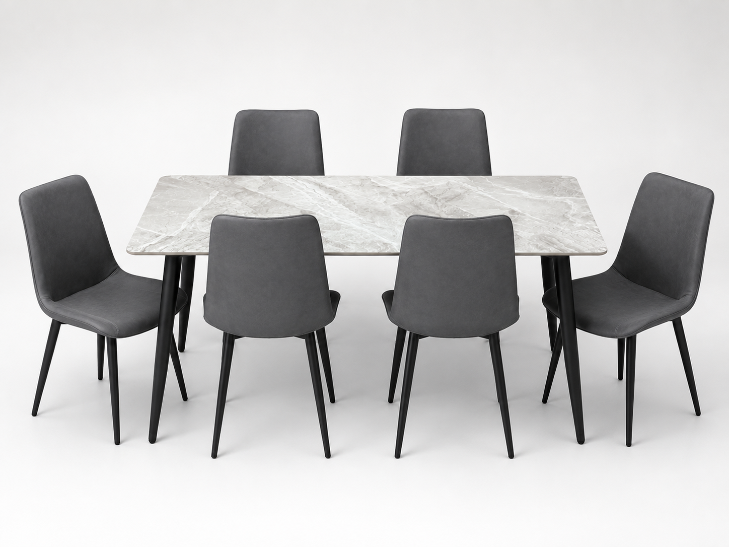 Marble Dining table + 6 chairs
