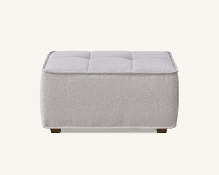 Aluxo Murray Foot Stool in Putty Boucle Fabric