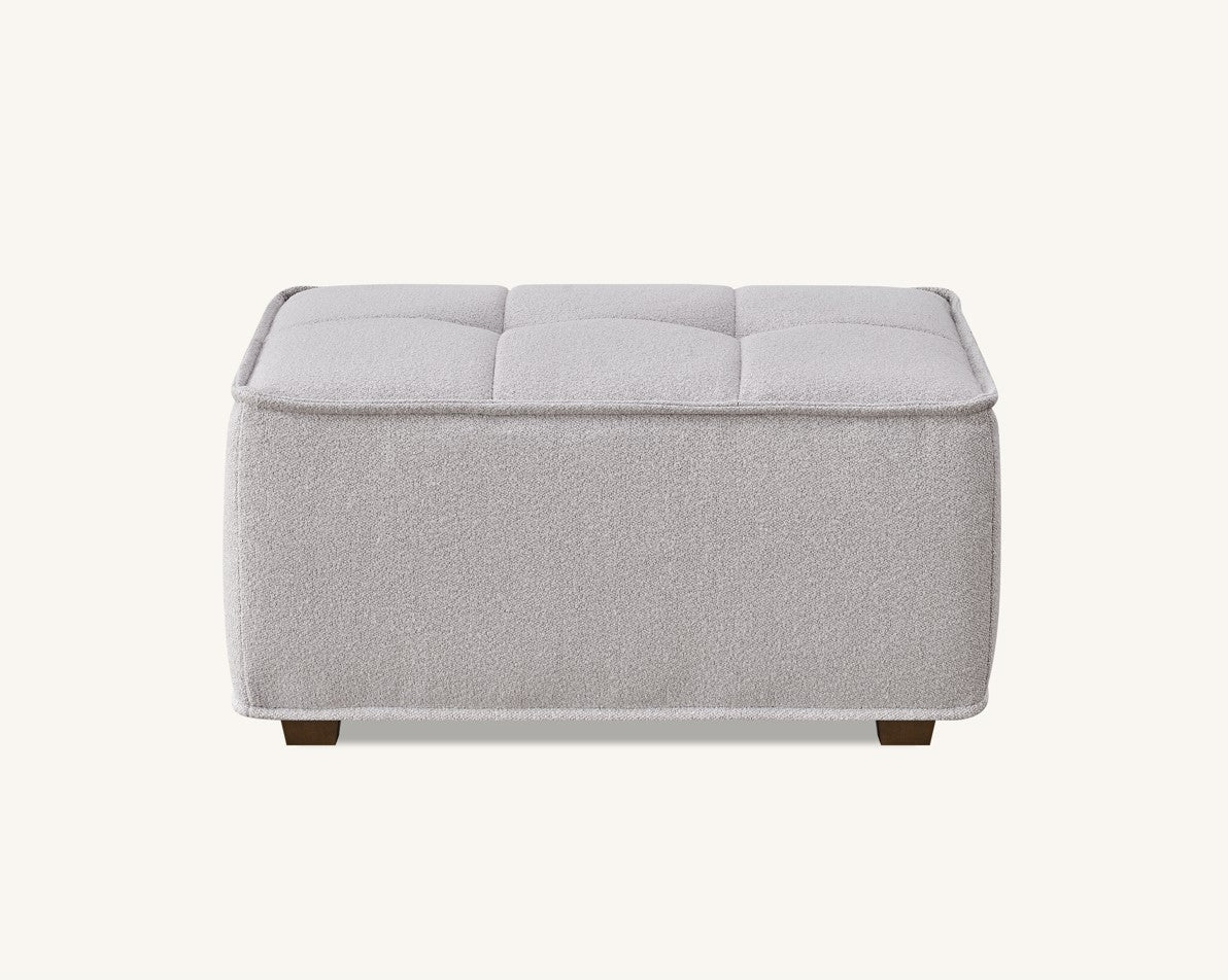 Aluxo Murray Foot Stool in Putty Boucle Fabric