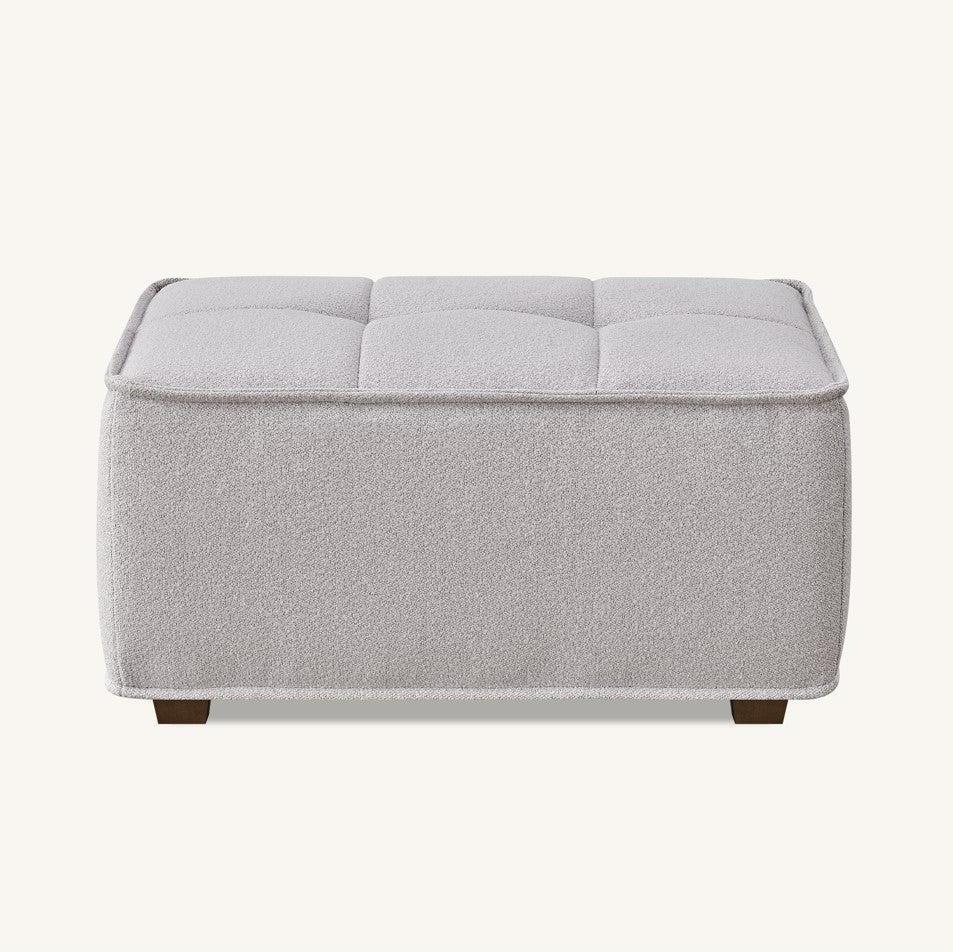 Aluxo Murray Foot Stool in Putty Boucle Fabric