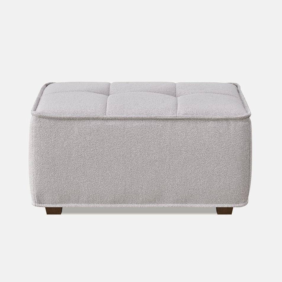 Aluxo Murray Foot Stool in Putty Boucle Fabric