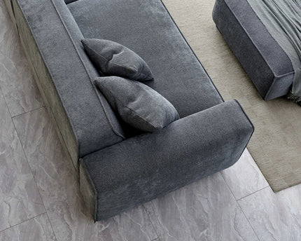 Aluxo Dakota 4 seater with Chaise in Charcoal Boucle