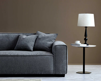 Aluxo Dakota 4 seater with Chaise in Charcoal Boucle