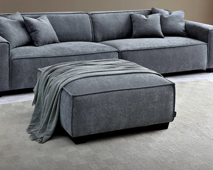 Aluxo Dakota 4 seater with Chaise in Charcoal Boucle