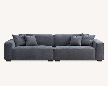 Aluxo Dakota 4 seater with Chaise in Charcoal Boucle