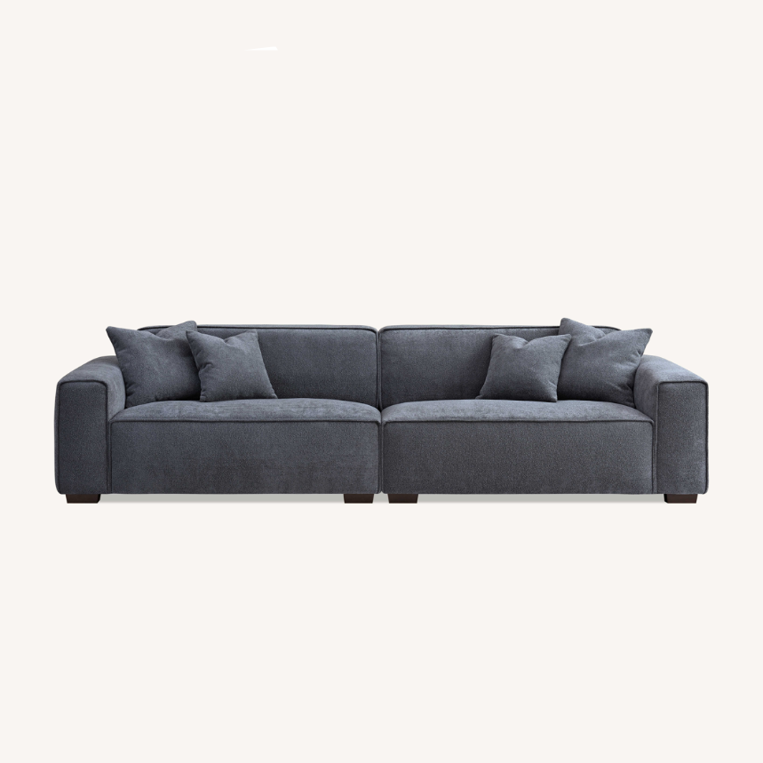 Aluxo Dakota 4 seater with Chaise in Charcoal Boucle