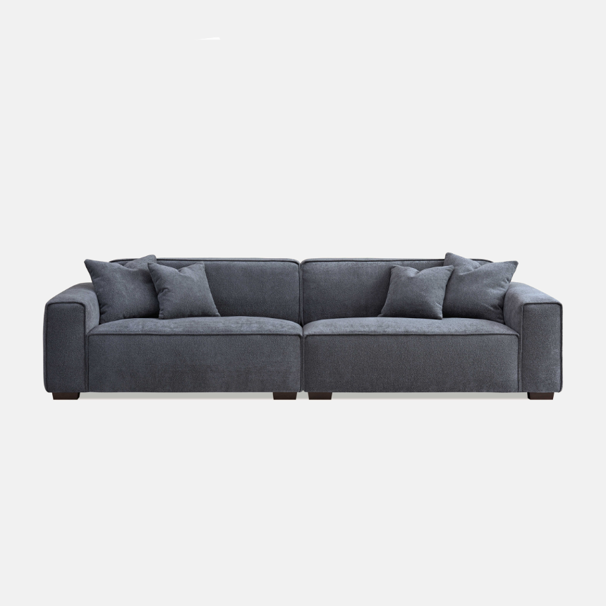 Aluxo Dakota 4 seater with Chaise in Charcoal Boucle