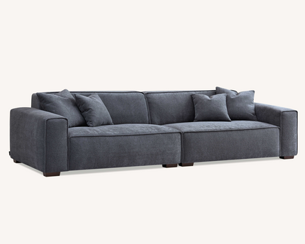 Aluxo Dakota 4 seater with Chaise in Charcoal Boucle