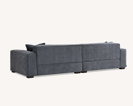 Aluxo Dakota 4 seater with Chaise in Charcoal Boucle