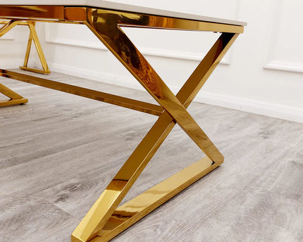 Zion Gold Coffee Table with Polar White Sintered Top