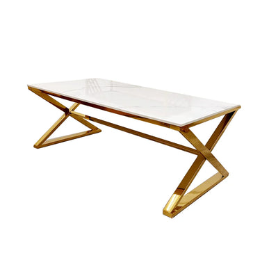 Azure Gold Coffee Table with Polar White Sintered Top