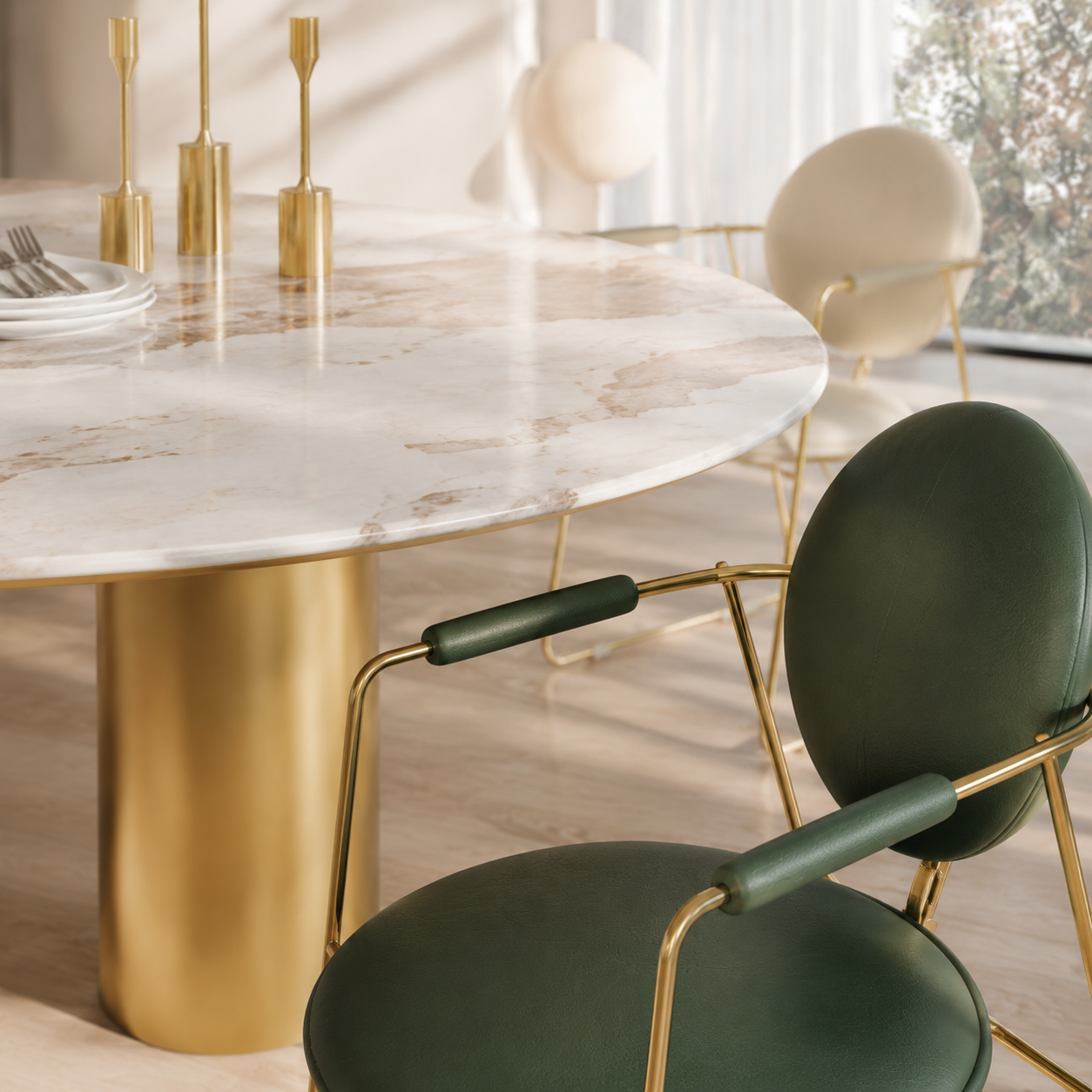 Dining tables Oval Pandora golden