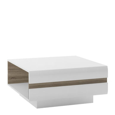 Chelsea Living Small Designer Coffee Table in White with a Truffle Oak Trim